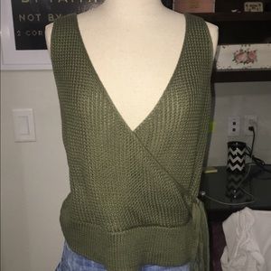 Green sweater top